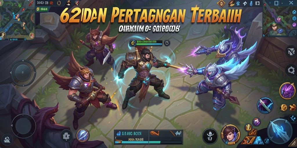 Tampilan action seru dalam game MOBA 62IDN.