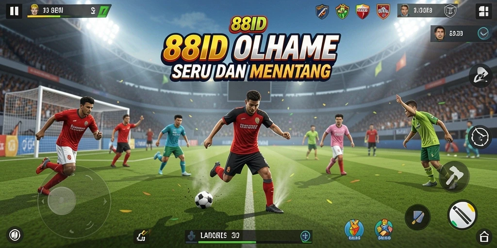 Screenshot gameplay 88ID menunjukkan aksi seru dari pertandingan olahraga.