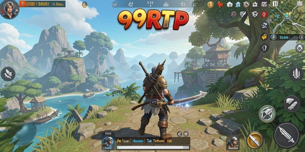 Screenshot gameplay 99RTP yang menampilkan kebebasan eksplorasi dunia terbuka.