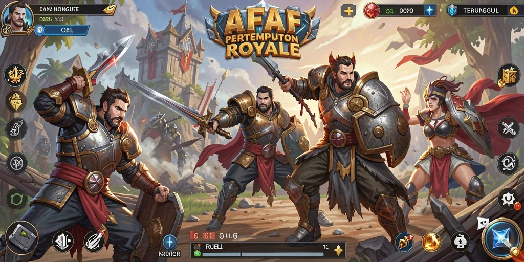 Screenshot menampilkan pertarungan intens dalam game Battle Royale.