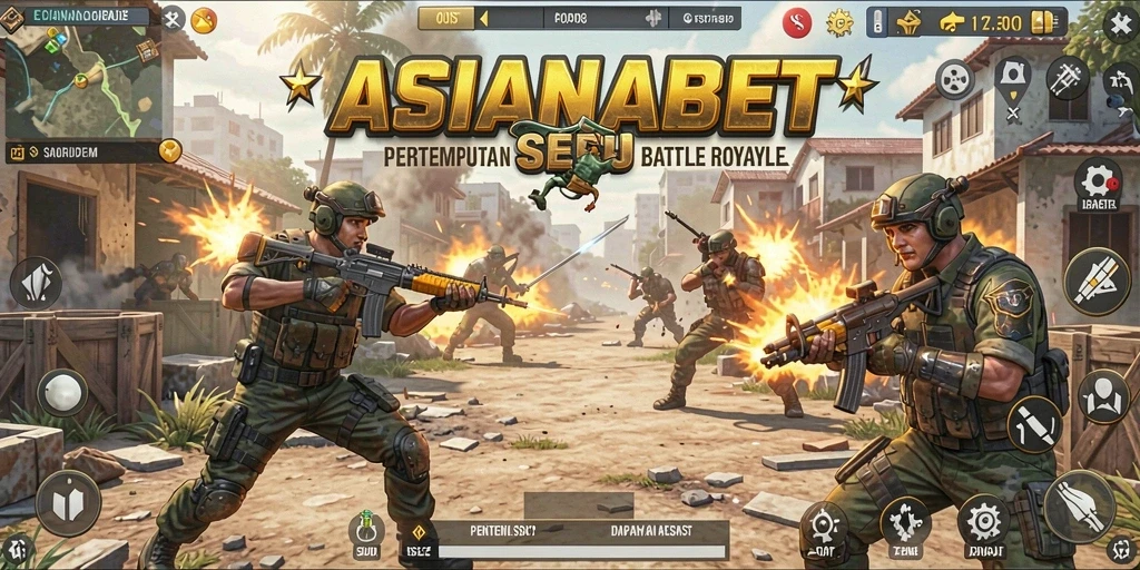 Screenshot gameplay ASIANABET yang menampilkan aksi Battle Royale yang menegangkan.