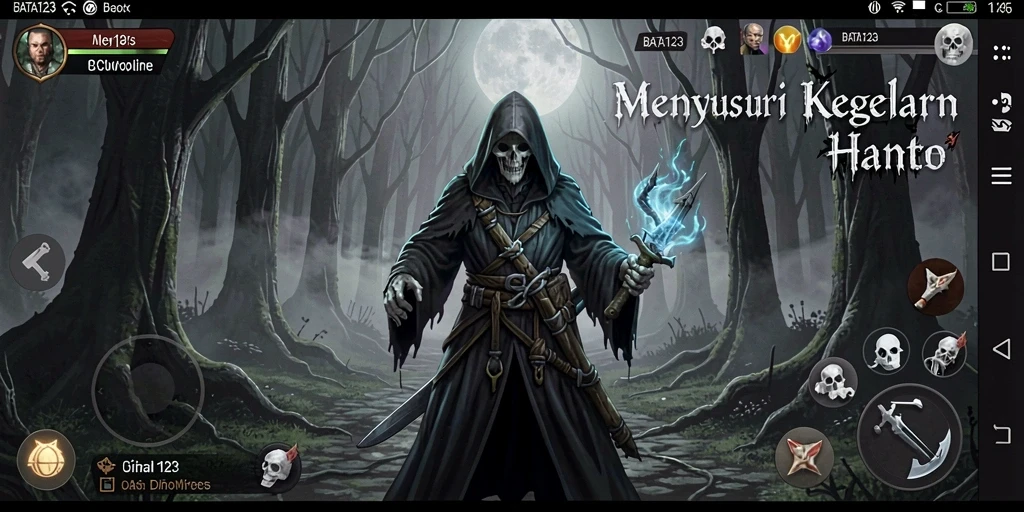 Gameplay BATA123 menampilkan suasana horor yang mencekam dan mendebarkan.
