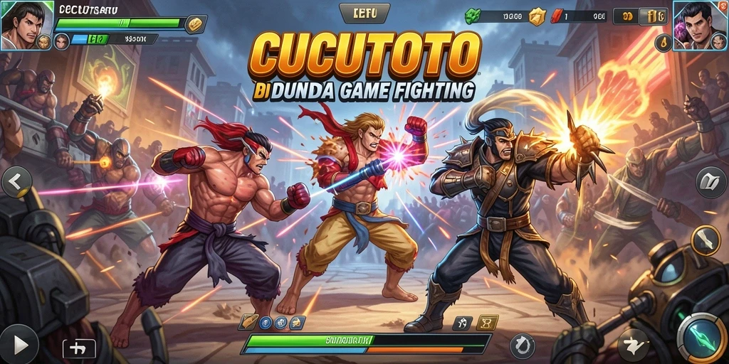 Screenshot gameplay CUCUTOTO dengan aksi pertarungan yang dinamis.
