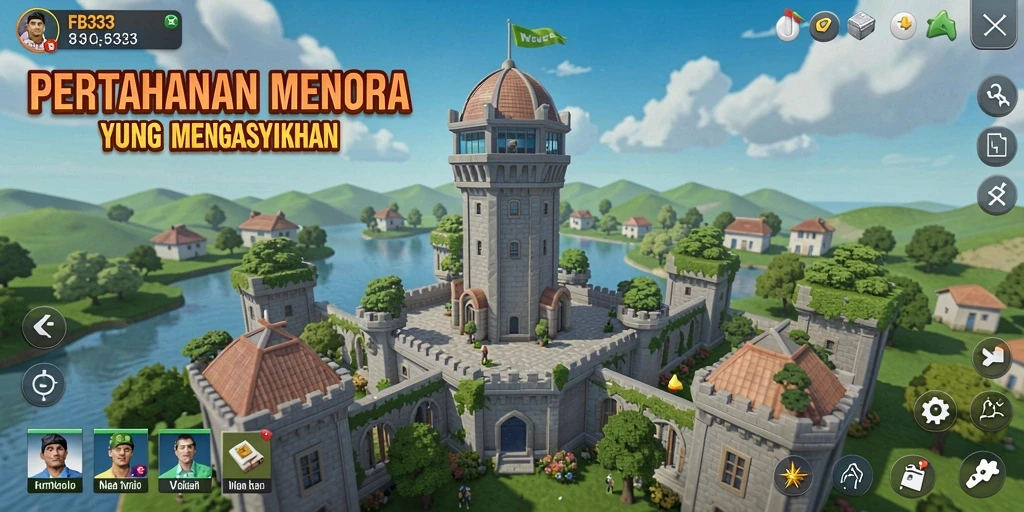 Tampilan gameplay FB333 yang mengasyikkan dalam Tower Defense.