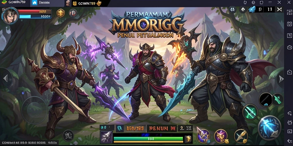 Tampilan gameplay GOWIN789 yang menakjubkan di dunia MMORPG.