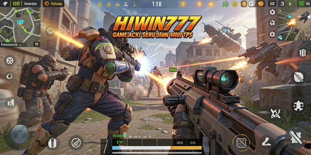 Tampilan gameplay HIWIN777 menampilkan aksi tembak-menembak yang mendebarkan.