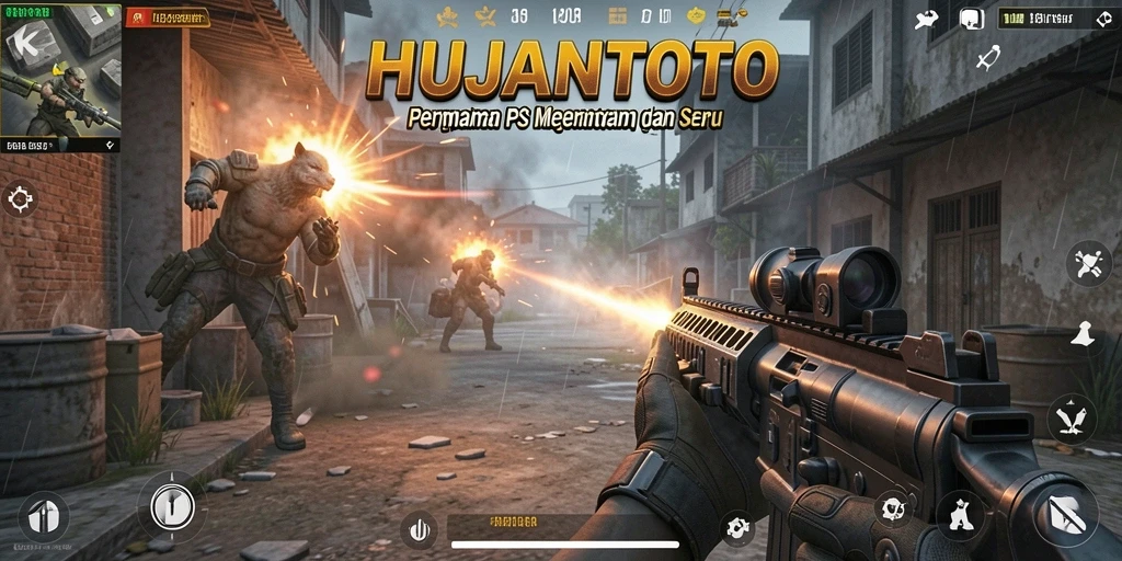 Gameplay mendebarkan dalam pertempuran FPS yang intens.