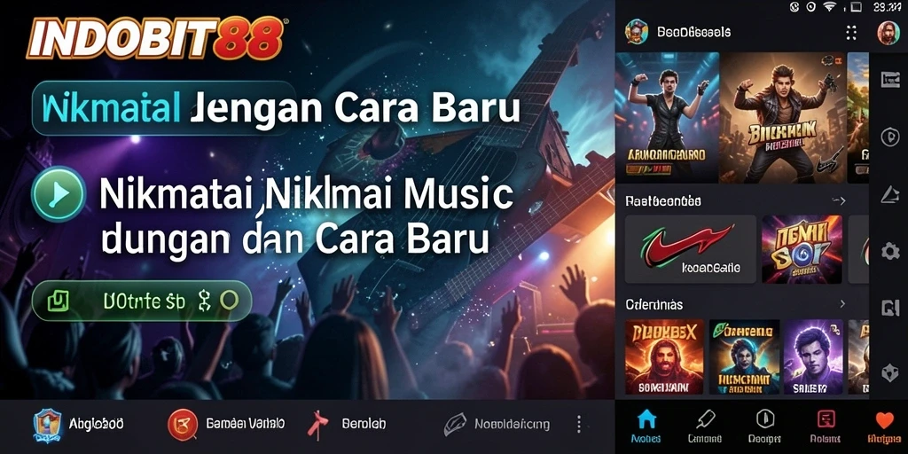 Screenshot gameplay INDOBIT88 yang menampilkan elemen interaktif musik.