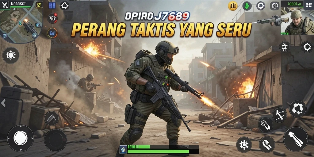 Screenshot gameplay JP6789 menampilkan aksi pertempuran yang intens.