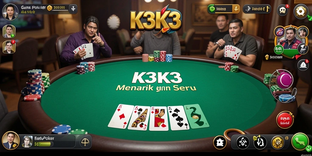 Gameplay Poker K3K3 yang menegangkan dan interaktif.