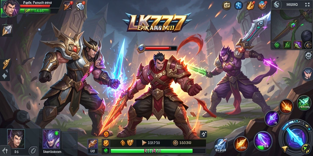 Gameplay seru dan strategis di LK777 yang menampilkan pertarungan MOBA.