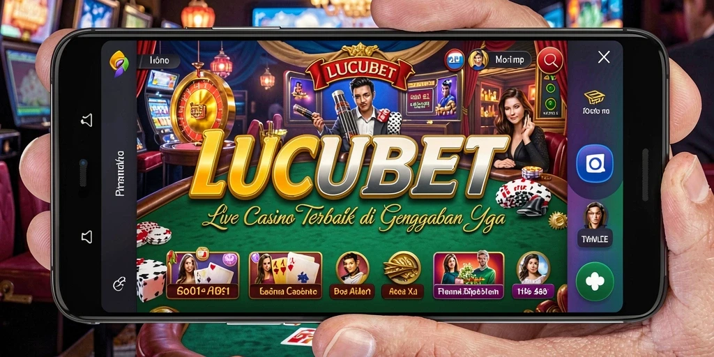 Tampilan gameplay LUCUBET dengan dealer langsung dan interaksi pemain.