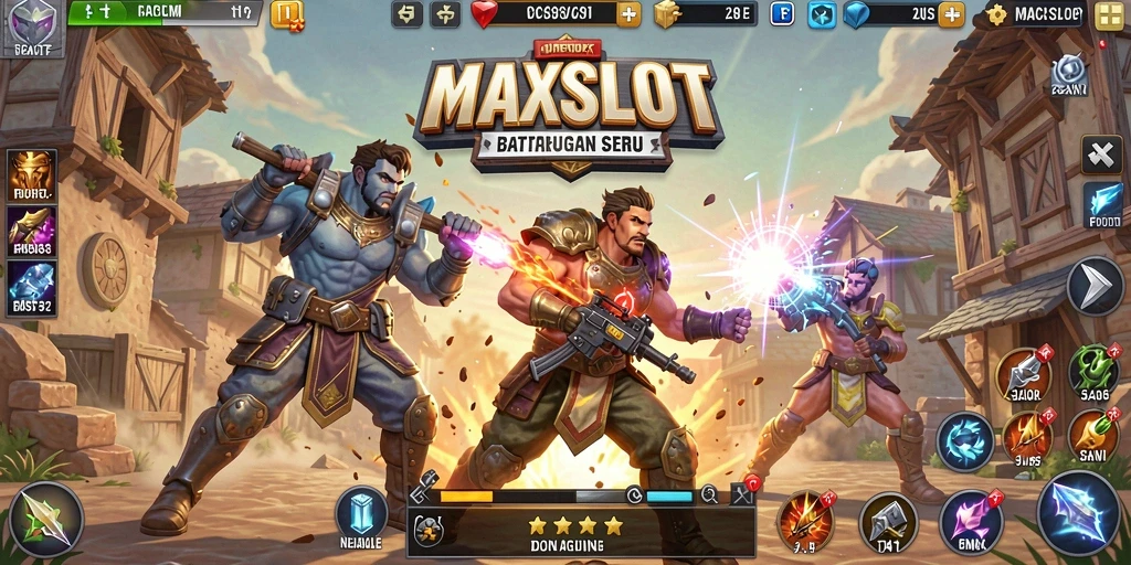 Gameplay MAXSLOT yang intens dan mendebarkan di arena Battle Royale.