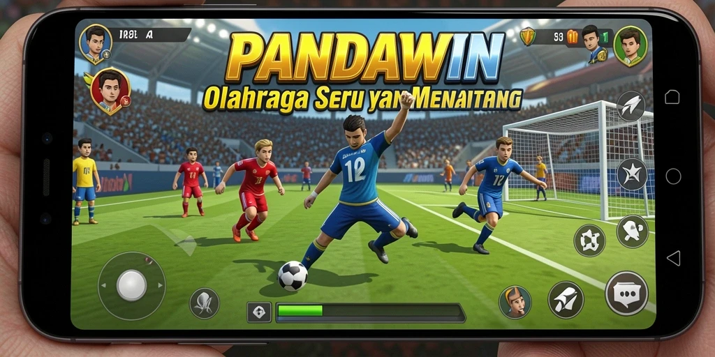 Tampilan gameplay PANDAWIN dengan aksi olahraga seru.