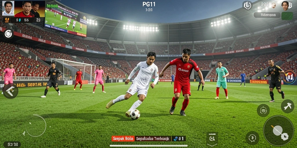 Screenshot PG11 menampilkan aksi seru di lapangan sepak bola.