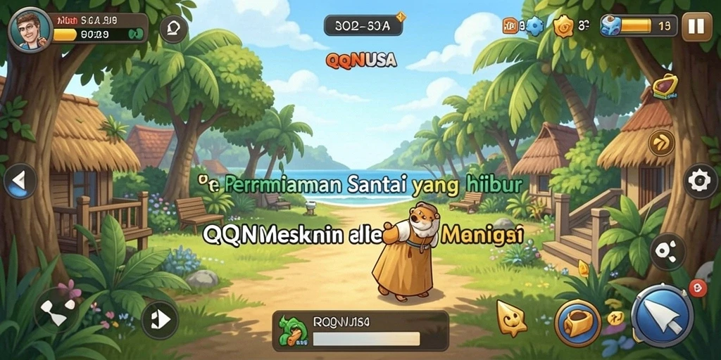 Screenshot utama QQNUSA menampilkan gameplay yang seru dan penuh warna.