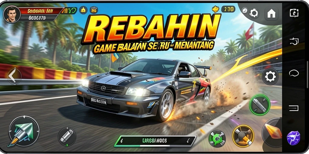 Gambaran gameplay seru dari balapan di REBAHIN.