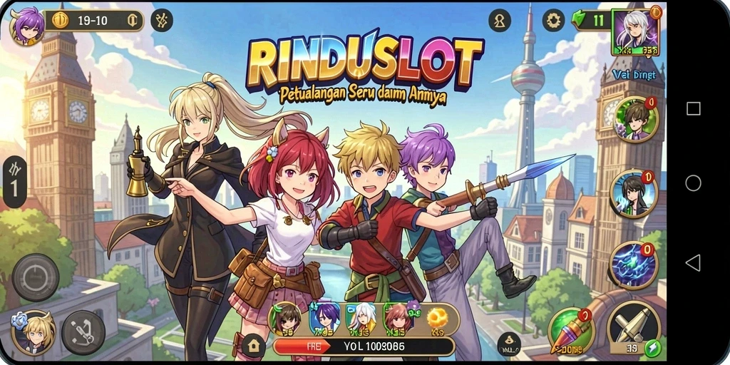 Gameplay seru RINDUSLOT dengan karakter Anime menawan.