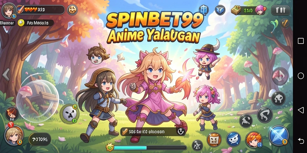 Tangkapan layar gameplay SPINBET99 dengan karakter anime yang unik.