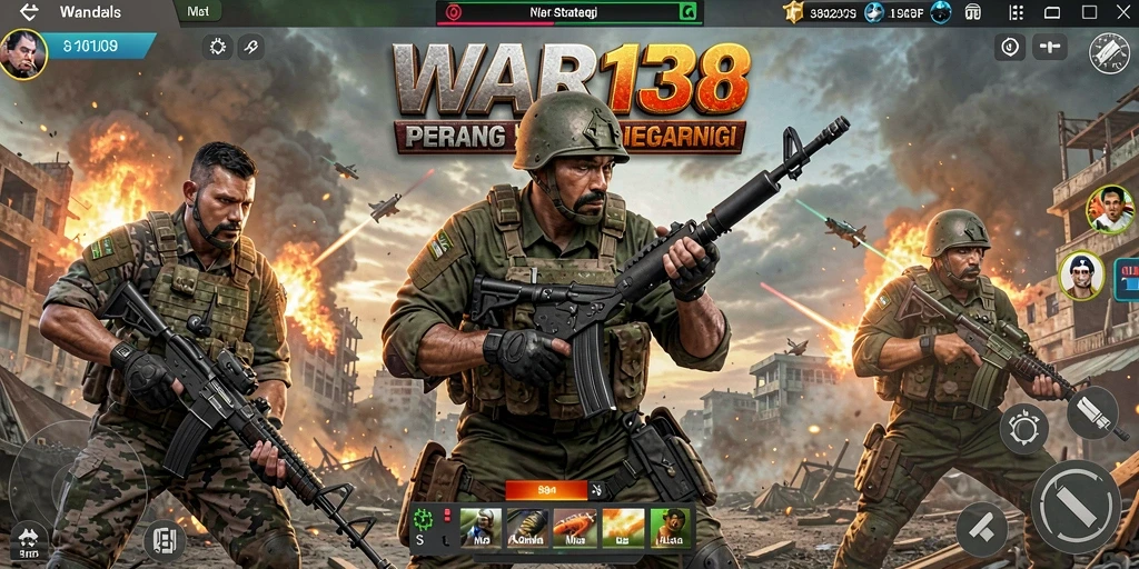 Tangkapan layar WAR138 menampilkan aksi pertempuran yang strategis.