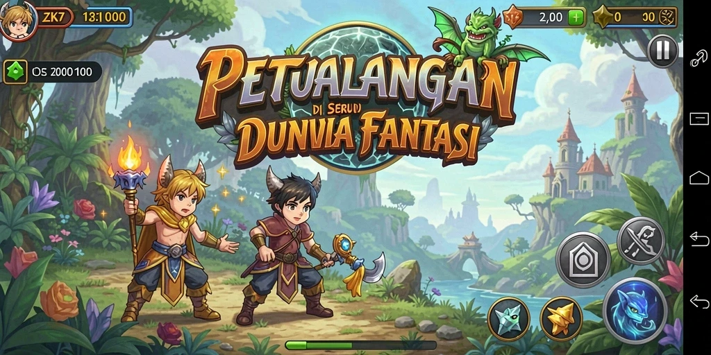Tampilan gameplay ZK7 yang menakjubkan dan penuh petualangan.
